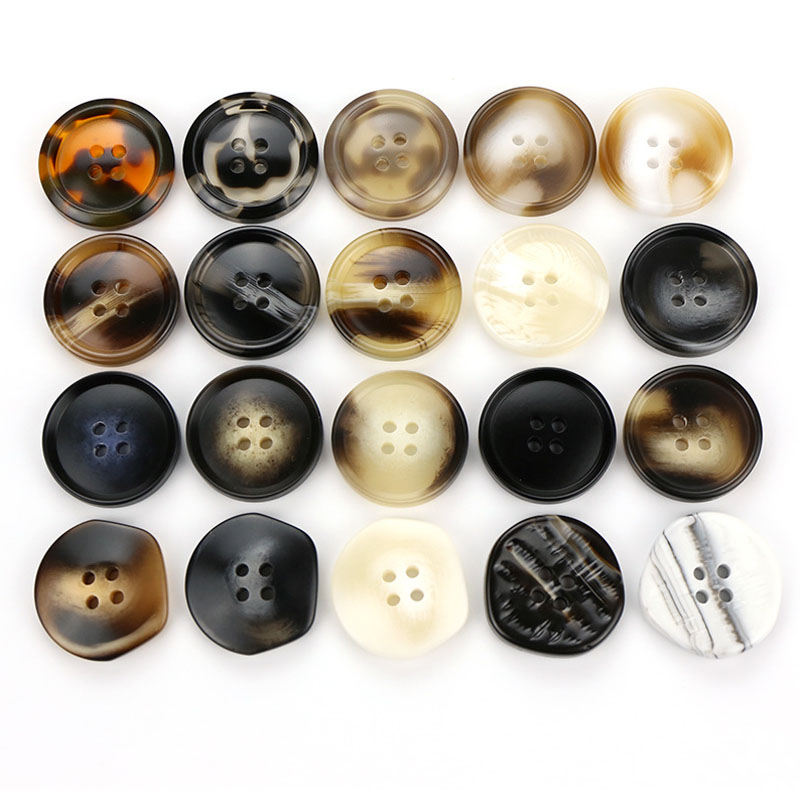Plastic resin buttons